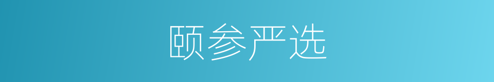颐参严选的同义词