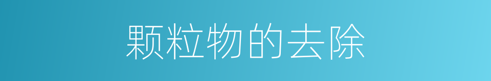 颗粒物的去除的同义词