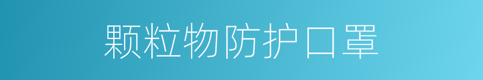 颗粒物防护口罩的同义词