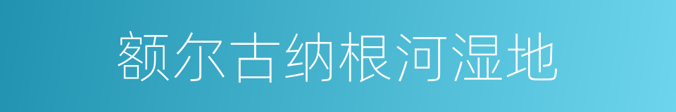 额尔古纳根河湿地的同义词
