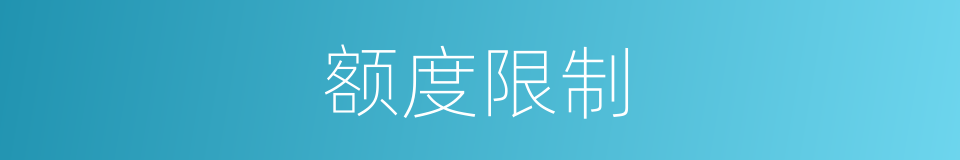 额度限制的同义词