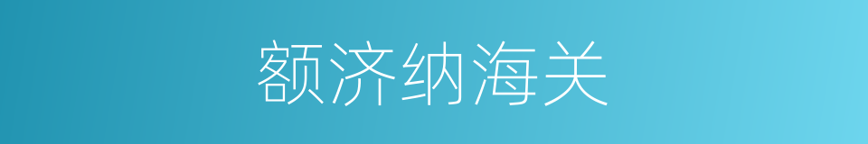 额济纳海关的同义词