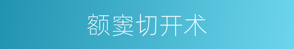 额窦切开术的同义词