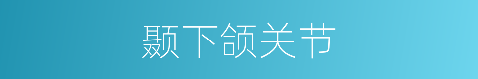 颞下颌关节的同义词