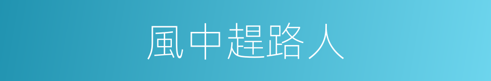風中趕路人的同義詞