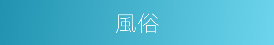 風俗的意思