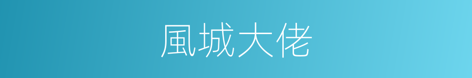風城大佬的同義詞