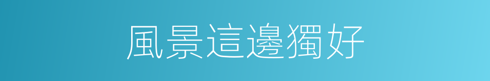 風景這邊獨好的同義詞
