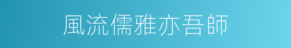 風流儒雅亦吾師的同義詞