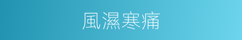 風濕寒痛的同義詞