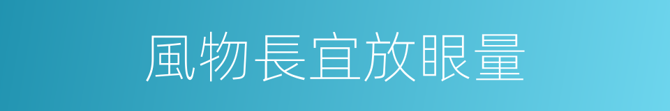 風物長宜放眼量的意思