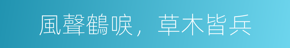 風聲鶴唳，草木皆兵的意思