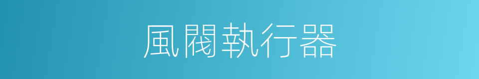 風閥執行器的同義詞