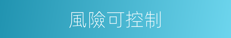 風險可控制的同義詞