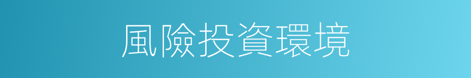 風險投資環境的同義詞