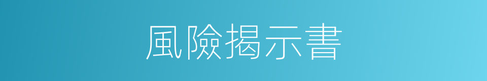 風險揭示書的同義詞