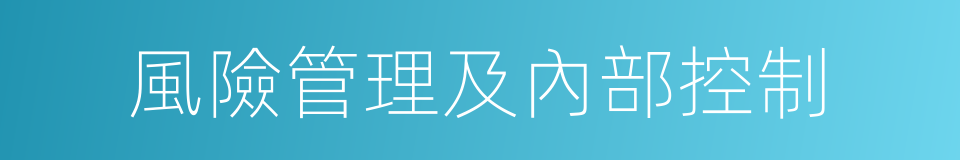 風險管理及內部控制的同義詞