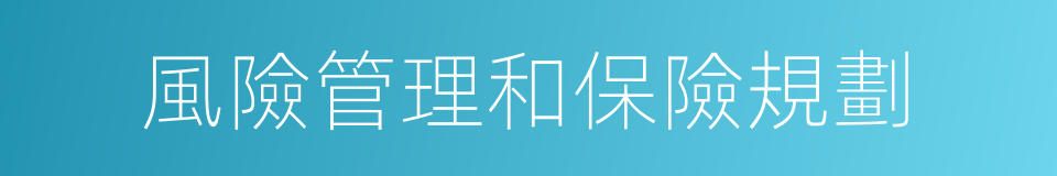 風險管理和保險規劃的同義詞