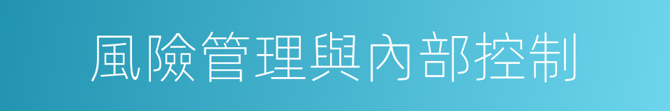 風險管理與內部控制的同義詞