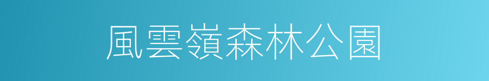 風雲嶺森林公園的同義詞