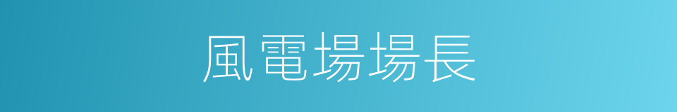 風電場場長的同義詞