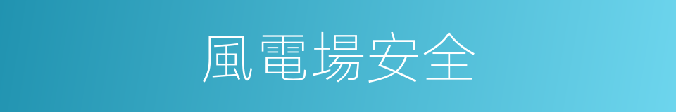 風電場安全的同義詞