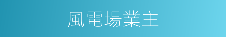 風電場業主的同義詞