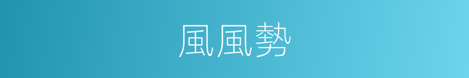 風風勢的意思