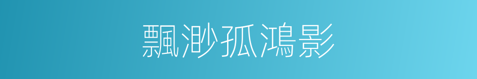 飄渺孤鴻影的同義詞