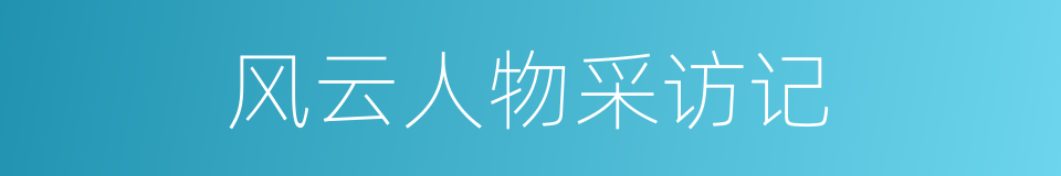 风云人物采访记的同义词
