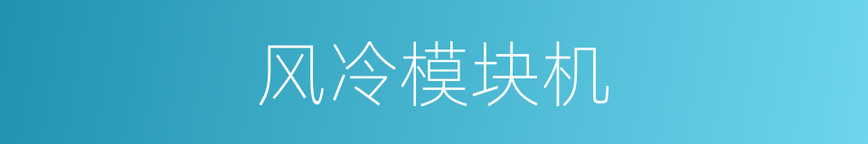 风冷模块机的同义词