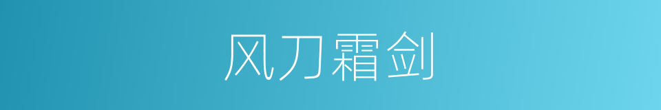 风刀霜剑的意思