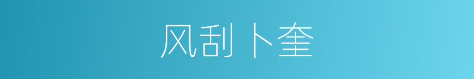 风刮卜奎的同义词