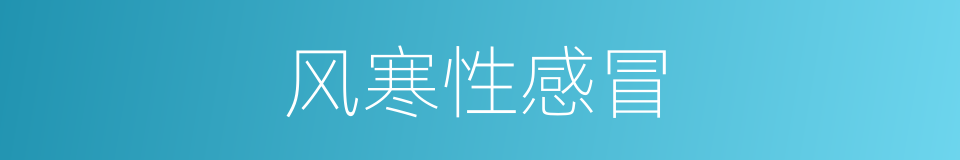 风寒性感冒的同义词