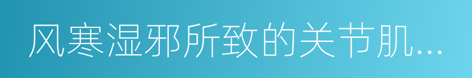 风寒湿邪所致的关节肌肉疼痛的同义词