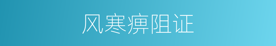 风寒痹阻证的同义词