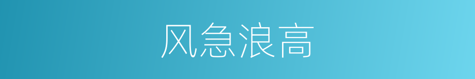 风急浪高的意思