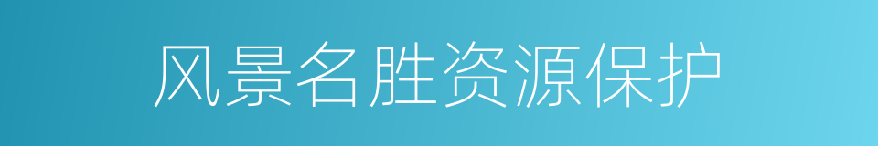 风景名胜资源保护的同义词