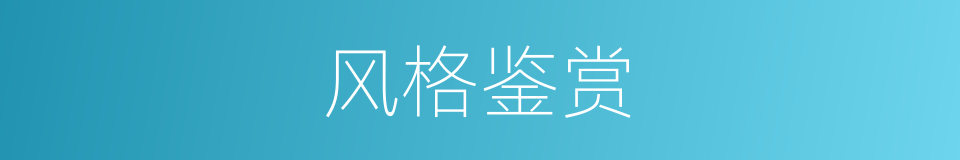 风格鉴赏的同义词