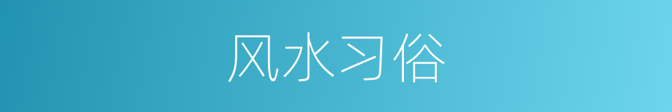 风水习俗的同义词