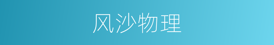 风沙物理的同义词