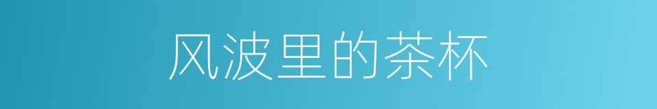 风波里的茶杯的同义词