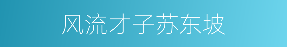 风流才子苏东坡的同义词