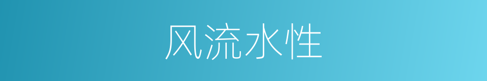风流水性的意思