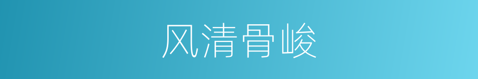 风清骨峻的同义词