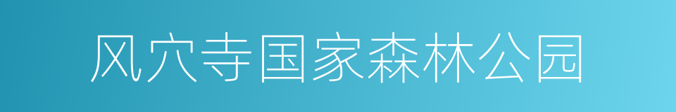 风穴寺国家森林公园的同义词