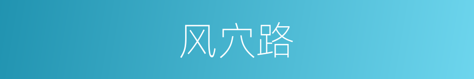 风穴路的同义词