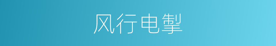 风行电掣的意思