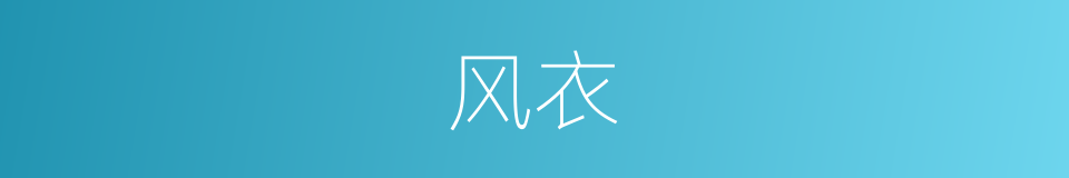 风衣的意思