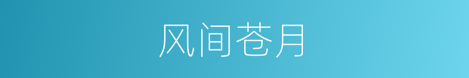 风间苍月的同义词